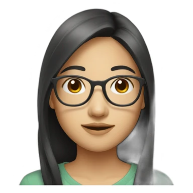 Asian girl with glasses sticker