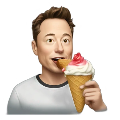 Elon musk eating an ice cream, emoji sticker