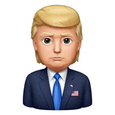 Donald Trump with USA flag sticker