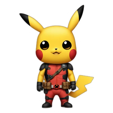 Pikachu costume Deadpool sticker