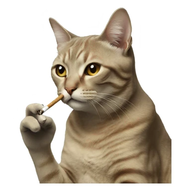 Cat smoking a cigarette sticker