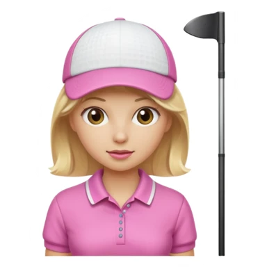 blonde girl wearing pink golfing sticker