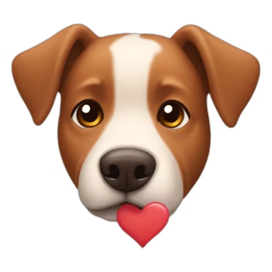 A cute brown dog ith a heart next to it  sticker