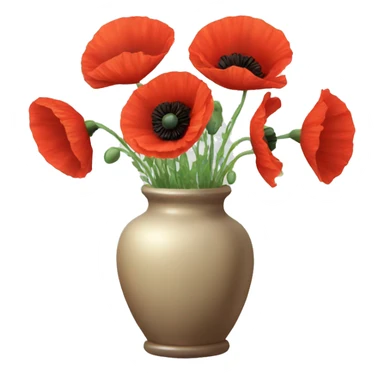 Red poppy flowers in a vase sticker