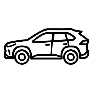 Toyota RAV4, outlined icon style, simple sticker