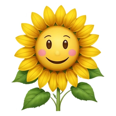 make a sunflower with a white disc in the middle with a smiley face, make it have 6 yellow petals and remove the cheeks nose and eyebrows sticker