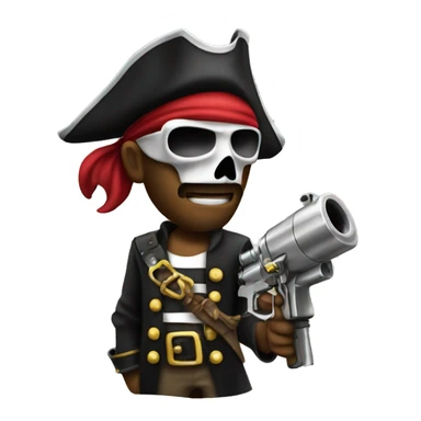 Pirate with a spraygun  sticker