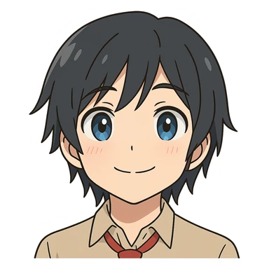 Anime-style emoji combining Hiro from 'Darling in the Franxx', Miamur from 'Horimiya', and Kanata Asai from 'Ovation Moments' sticker