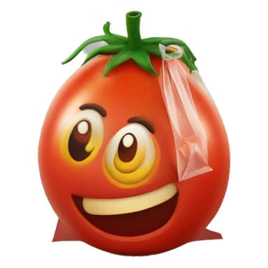 tomato in a candy bag to put on pizza sticker