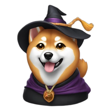 Shiba dog witch sticker