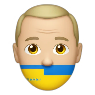 Putin with Ukrainian flag sticker