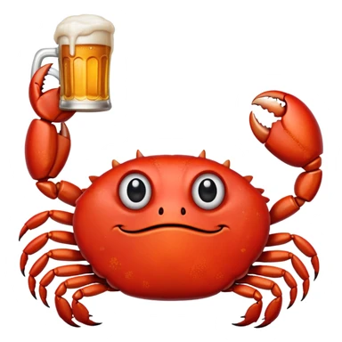 Crab with beer sticker