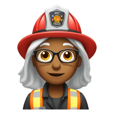 Grandma with firefighter hat sticker