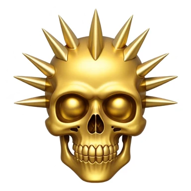 gold skull with spikes sticker