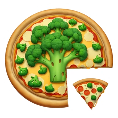 Broccoli on pizza sticker