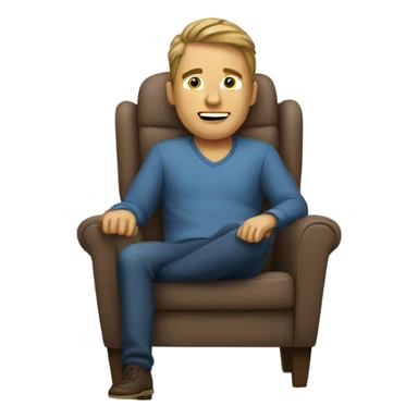 Man sitting in a recliner sticker