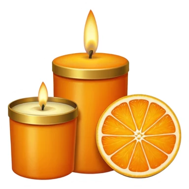 Citrus candle – orange wax in gold tin with slice design sticker