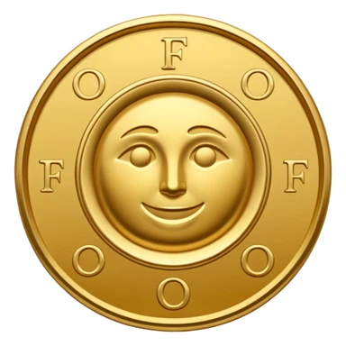 Fais une pièce d'or détailée avec l'inscription F, Fcoins sticker