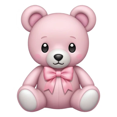 Teddy bear with light pink bow  sticker