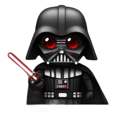 Dark Vador with one red laser saber in right hand sticker