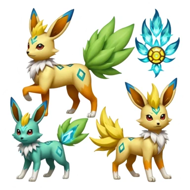 Meloetta-Zygarde-Flareon-Electrike-Jolteon-Manectric-Fakémon-fusion, full body sticker