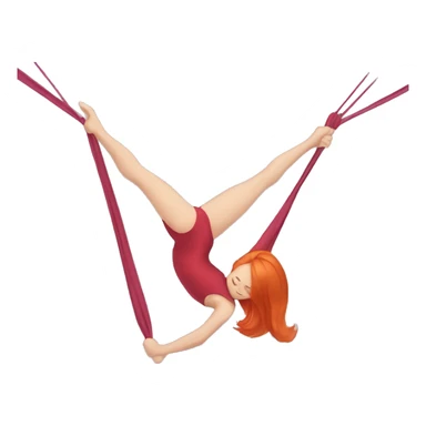 Aerial silks in a split red hair eyes closed sticker