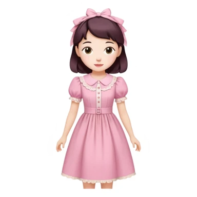 Cottagecore style ultra cute vintage material pink dress sticker