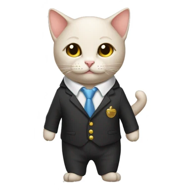 bald cat in a New Year's suit sticker