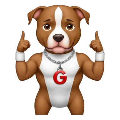 Pitbull with a GG sign sticker