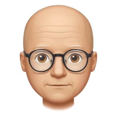 Bald man glasses chin puff sticker