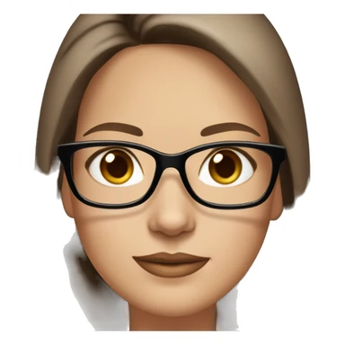 50 years old girl
long brown hair with straight styling
light skin
glasses with refined frame
Brown eyes with cat eye liner sticker