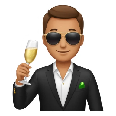 man with sampine bottle sticker