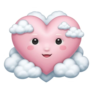 light pink heart with clouds sticker