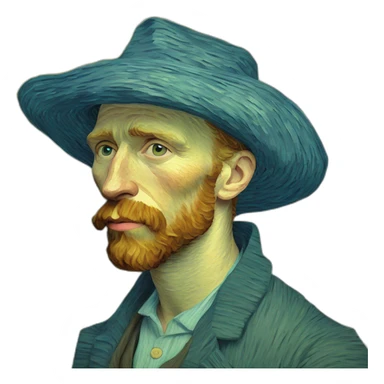 van gogh as digital artist sticker