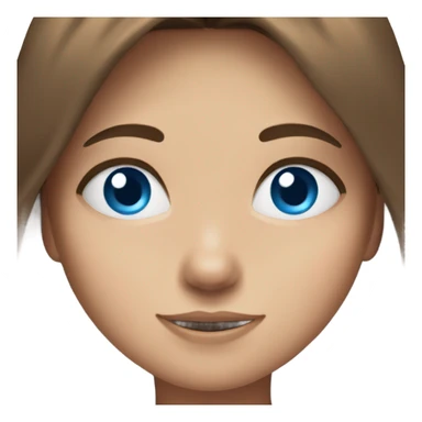 Girl with brown hair and blue eyes sending messages  sticker