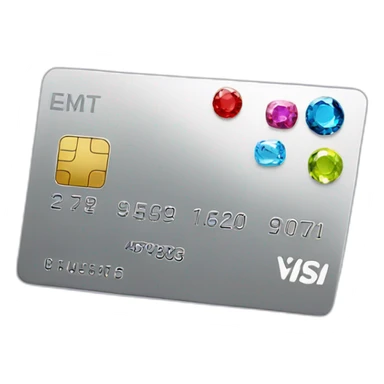 Platinum credit card with gems sticker