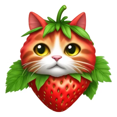 Cat wearing strawberry costume sticker