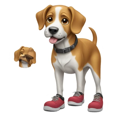 Dog with shoes on  sticker