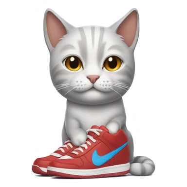 Cat wearing a hoddy and Nike sneakers  sticker