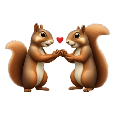 Squirrels holding hands in love sticker