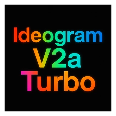 make a colorful text of "Ideogram V2a Turbo", black background sticker