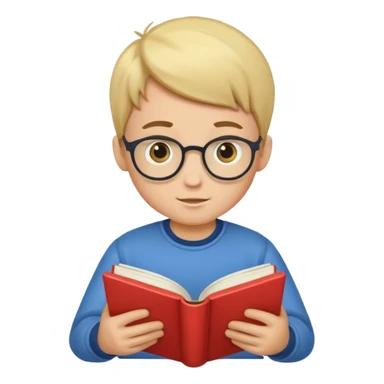 A boy reading book sticker