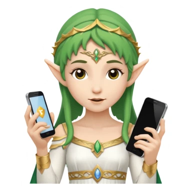 elf with greece custome dress and smartphone sticker