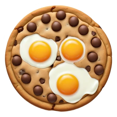 chocolate chip cookie with a sunny side up egg on top sticker