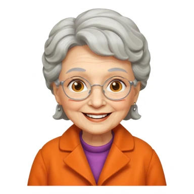 a granny with orange coat sticker