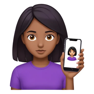 Girl with purple shirt and brown skin with black hair  sticker