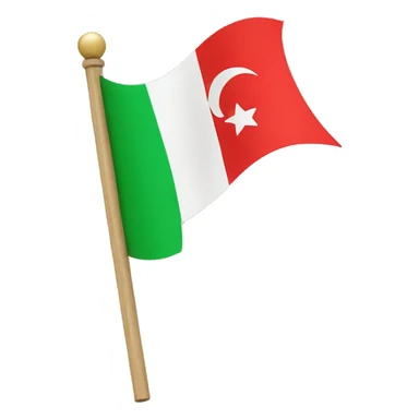 Flag with green and red colour with moon and a star in it sticker