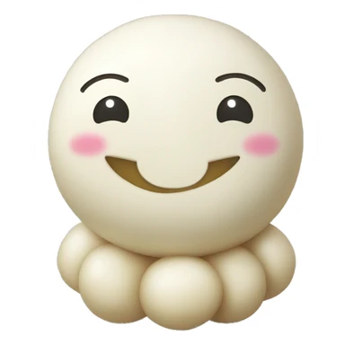 smiling balloon hugging smiling dumpling sticker
