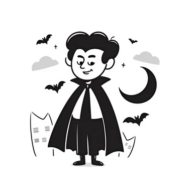 vampire, hand drawn doodle style sticker