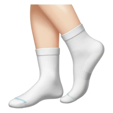 woman's feet wearing white crew socks viewed from directly underneath showing soles sticker